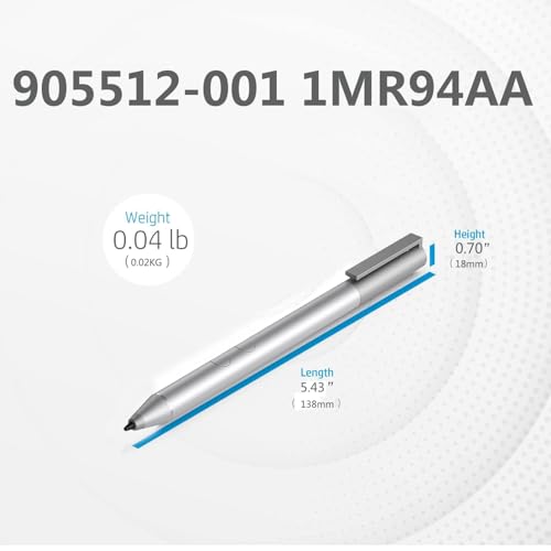 Genuine Digital Stylus Pen for HP Envy/Spectre 2-in-1 Series Laptops, Support MPP with Pressure Sensitivity, Compatible HP Active Pen 1MR94AA/905512-001, Silver - style: 1MR94AA
