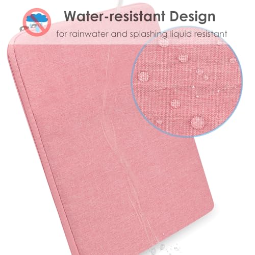 ProElife 13 Inch Laptop Sleeve for MacBook Air 13.6, Water-Resistant, Pink | Snug Fit, Protective Laptop Case, Anti-Scratch, Soft Inner Lining, Extra Storage, Travel Carry Case for Home, Office - color: Pink