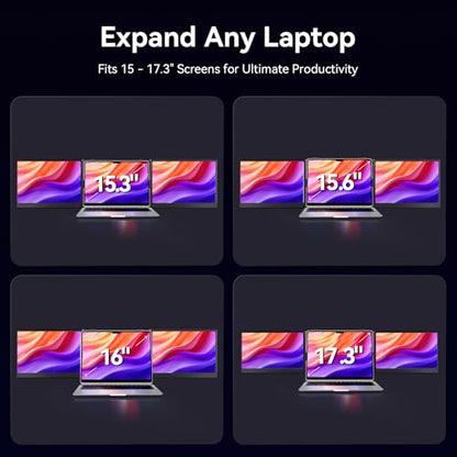 15.3" Laptop Screen Extender Portable, One Cable Connection Double Laptop Monitor FHD 1080P IPS, Ultra Thin Dual Monitor for 13-17" Laptops, Plug&Play Compatiable with Win/Mac/Chrome/Android/Switch - size: 15.3" Screen Extenders