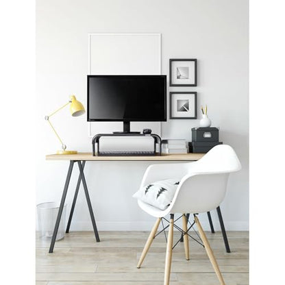 Allsop Metal Art Ergo 3 Adjustable Monitor Stand, TV / Laptop Riser, 3 Height Levels with Micro Leg Adjustments, Non-Skid, Holds 35 lbs (06494)