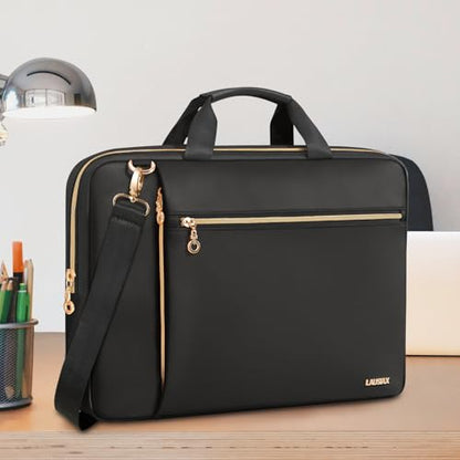 Laptop Bag Case for Women Men Messenger Briefcase Bag, 15.6 16 Inch | Compatible with MacBook Pro M5/HP OmniBook Omen Envy/Dell Pro Inspiron/Lenovo Yoga IdealPad, Carrying Computer Bag, Black - color: Black, size: 15.6 inch