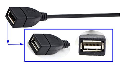USB 2.0 AFemale to DC 3.5x1.35mm Female Adapter Cable 5 Volt DC Barrel Power Jack Charging Cable for Tablet, Electronic Dog, Access Control Attendance (28CM/11inch F/F, DC 3.5x1.35mm-2packs) - color: 28CM F/F, DC 3.5x1.35mm-