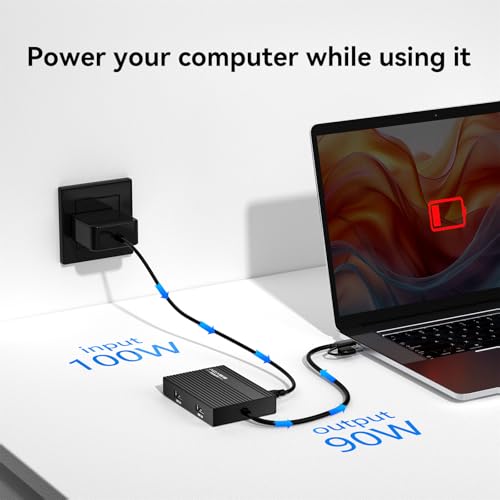 ACASIS USB C to Dual HDMI DisplayLink Adapter for Mac M1/M2/M3/M4/Windows | USB C DisplayLink Docking Station with 2HDMI 4K@60Hz, 3USB-A Ports, 100W PD Charging ,USB A/C to Dual Monitor Adapter(Black) - color: Black