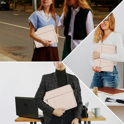 Laptop Case 14 inch, Slim Traveling Laptop Sleeve Cover with Zippered Pocket, Shockproof Protective Carrying Briefcase Computer Bag for 14" MacBook Air/Pro, HP, Dell, Lenovo, Acer, Light Pink - color: Light Pink, size: 14 inch