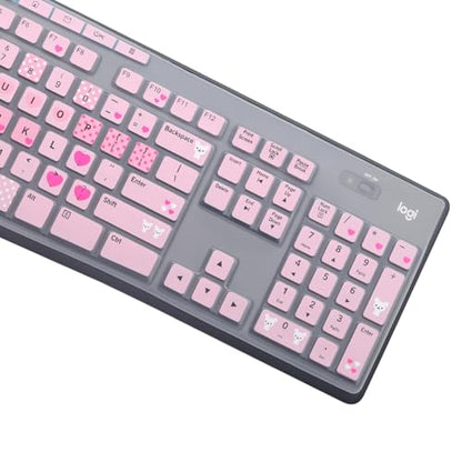 Keyboard Cover Skin Protector for Logitech MK295 MK275 MK270 Wireless Keyboard, Logitech K200 K260 K270 K275 K295 MK200 MK260 Ultra Thin Desktop PC Silicone Keyboard Cover-Lovly - color: Lovly
