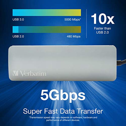 Verbatim 9-in-1 USB C Hub Adapter - 100W Power Delivery, USB 3.0, SD Card Readers, Gigabit LAN, 3.5mm Port for USB C Laptops - color: 9 in 1 Hub