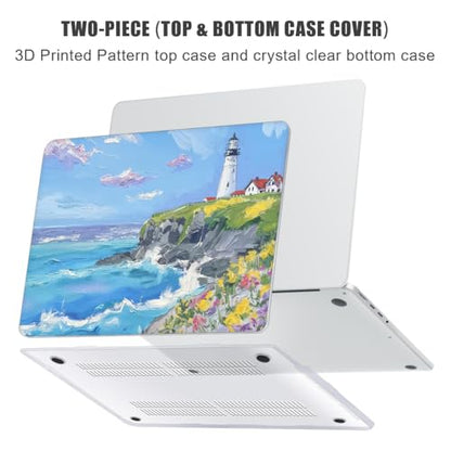 for with MacBook Pro 14 inch Case 2026-2021 M5 M4 M3 M2 M1 Pro/Max A3426 A3427 A3434 A3112 A3401 A2918 A2992 A2779 A2442, Hard Shell with Keyboard Cover+Protective Film, Beacon - color: Lighthouse