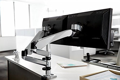 3M™ Monitor Stand, MA265S - color: Silver, style: Dual Arm