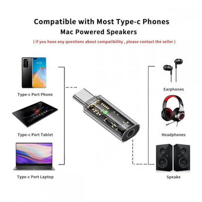 CY 2pcs/lot Audio Adapter Type C USB-C to 3.5mm Audio AUX & MIC Sound Card 16bit 48kHz Adapter Compatible with Laptop Tablet Phone - style: USB-C to DAC 3.5mm 48kHz 2pcs