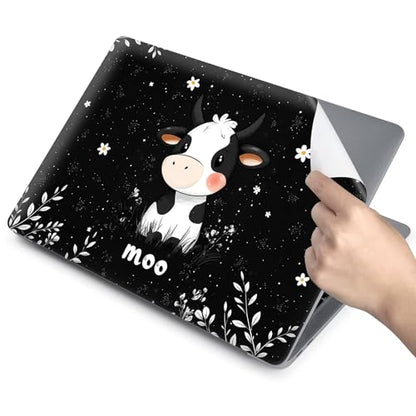 Universal Laptop Skin for 13-16 Inch Laptops,Vinyl Protective Sticker Decal,Easy DIY Trim-to-Fit for HP/Dell/MacBook,Bubble-Free & Removable,Cute Cow - color: Cute Cow
