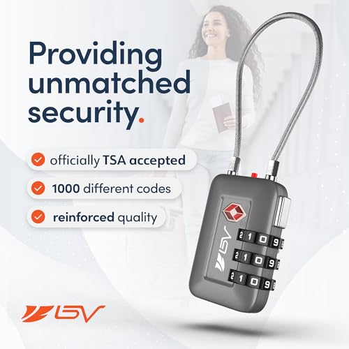 TSA Accepted Luggage Travel Lock, Set-Your-Own Combination Lock for School Gym Locker, Luggage Suitcase Baggage Locks, Filing Cabinets, Toolbox, Case (Slate Gray, 4 Pack) - color: Slate Gray 4-Pack