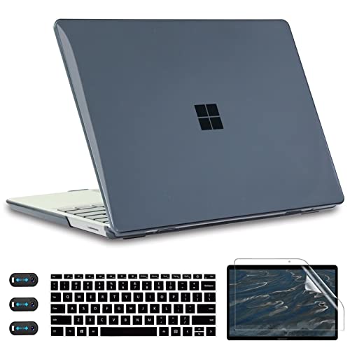 CISSOOK Crystal Black Case for Microsoft Surface 13.5" Laptop 5/4/3 with Metal Palm Rest Model 1951/1868, Plastic Black Hard Shell Case with Keyboard Cover for Laptop 3/4/5 13.5inch 2019-2022, Black - color: Crystal Black, size: with Metal Palm Rest