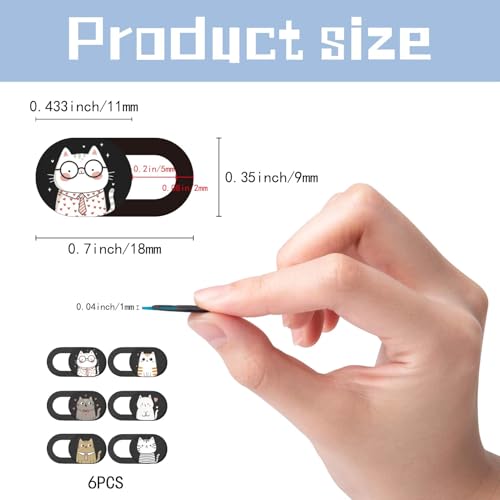 6Pcs 6 Styles Cat Camera Cover Slide Cute Animal Design Privacy Guard Webcam Protector Camera Blocker for Laptop Desktop Computer Tablet Phone Notebook Mini PC Accessories Home Office Use - color: Cat-2