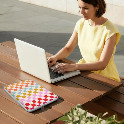Laptop 13 inch Sleeve Case for MacBook Air 13-13.6 inch, Laptop Bag Cover for MacBook Pro 13" 14 inch, Shockproof Briefcase Travel Carrying Sleeve for 14" Chromebook, HP, Dell I Checkered - color: Checkered