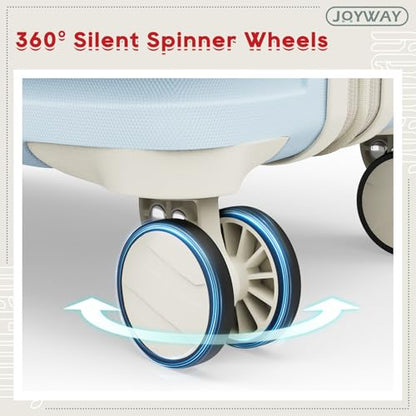 Joyway Expandable Carry on Luggage Sets Airline Approved, Lightweight Hard Shell 20 Inch Carry-on Suitcase with Spinner Wheels (Carry on luggage，LightBlue) - color: Light Blue, size: Carry on luggage