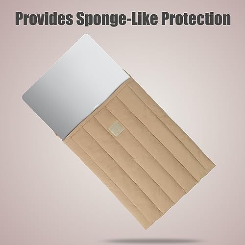 Puffy Laptop Sleeve 15-16 Inch, Soft Laptop Case, Streak-Beige | Compatible with 15-16 Inch Macbook Pro/Air, Asus/Dell Xps/Lenovo Laptops, Protective Carrying Bag for Women and Men - color: Streak-Beige, size: 15/16