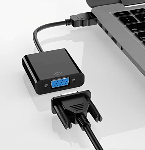 HDMI to VGA, Gold-Plated HDMI to VGA Adapter, Male to Female for Computer, Desktop, Laptop, PC, Monitor, Projector, HDTV, Chromebook, Raspberry Pi, Roku and More