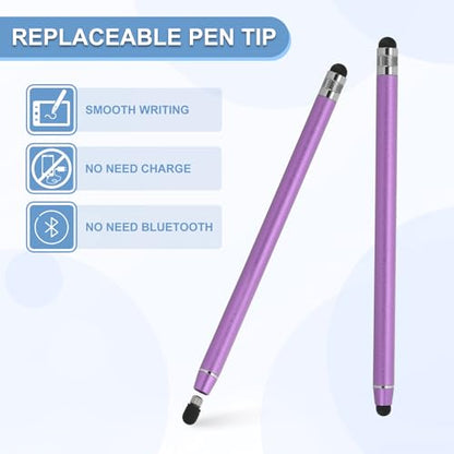 PATIKIL 5 Pcs Stylus Pens for Touch Screen, 2 in 1 High Sensitivity Universal Pen Capacitive Stylus for Phone Tablets Laptop Touch Screen Devices, Purple - color: Purple