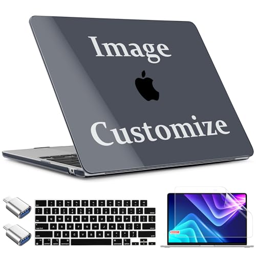 TWOLSKOO Custom Photo Case for MacBook Air 15 inch Case 2026-2023 Released Model M5 A3448 M4 A3241 M3 A3114 M2 A2941, Plastic Hard Shell & Screen Protector & Keyboard Cover & Type C Adapter - color: Custom Photo