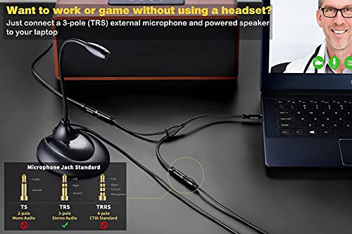 Headphone Mic Splitter, 3.5mm TRRS Splitter with Separate Headphone and Mic Jack, 3.5mm Combo Audio Adapter 2 Female to 1 Male Compatible to Xbox One Smartphone PC Tablet Ps4 Gaming-10 inch - size: 0.65FT