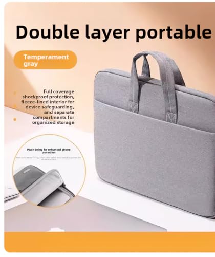 Waterproof Shockproof, Multi-Compartment Notebook Case for Business Office & Daily Travel, Fits 13.3-16 Inch Laptops - color: Double-layer Gray - Top Configuration Version, size: 15.4 inches