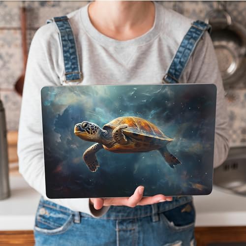 Universal Laptop Skin Sticker with 2 Wrist Pad Skins, Waterproof Scratch Resistant Vinyl Laptop Cover Decal, Cut to Fit for 11–15.6 Inch MacBook HP Dell Lenovo, Galaxy Turtle - color: Galaxy Turtle