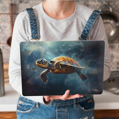 Universal Laptop Skin Sticker with 2 Wrist Pad Skins, Waterproof Scratch Resistant Vinyl Laptop Cover Decal, Cut to Fit for 11–15.6 Inch MacBook HP Dell Lenovo, Galaxy Turtle - color: Galaxy Turtle