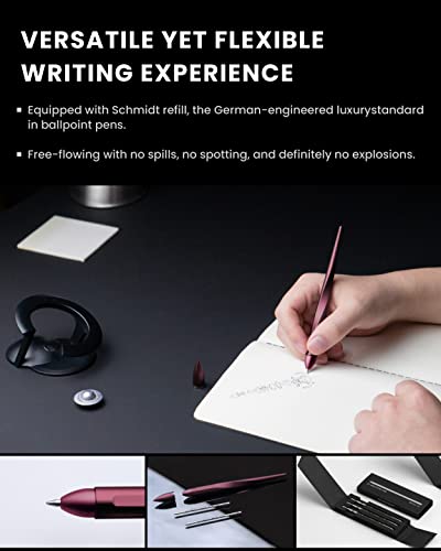 novium Hoverpen Interstellar, Mars Magma, Ballpoint Pen, Unisex | 23.5 Degree Angle, Schmidt Ballpoint Cartridges, Smooth Writing, No Spills, No Spotting, No Explosions - color: Mars Magma, style: Standard