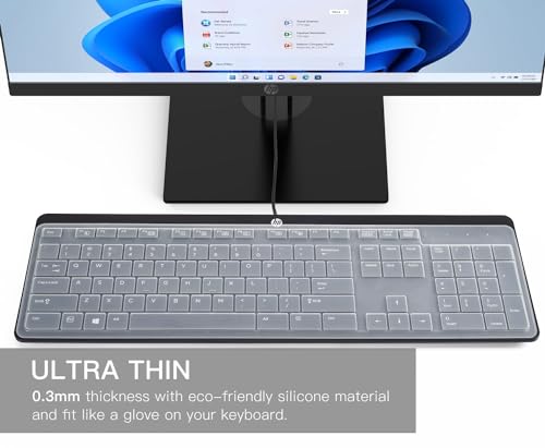 CaseBuy Keyboard Cover For HP USB Slim Business Keyboard KU-1469 SK-2120 KB-1469 803181 And HP EliteOne 800 G4 All-In-One PC, Clear Silicone