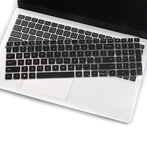 Keyboard Cover for Dell Inspiron 15 5510 5515 5518 3510 3511 3515 3525 7510 15.6'' 17.3''/ Inspiron 16 7610 16'', Dell Latitude 3520, Dell Vostro 15 5510 15.6,2025 Dell 15 Laptop DC15250 DC15255 - color: Black