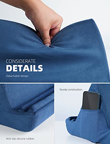 Lamicall Tablet Pillow Holder Stand - Tablet Pillow Soft Pad for Lap | Tablet Holder for Bed and Desk with Pocket & 4 Viewing Angles, for iPad Pro Air, Mini, Kindle, iPhone, 4-13" Devices, Blue - color: Royal Blue