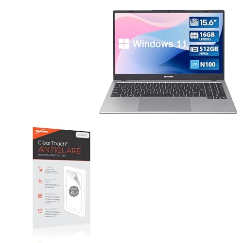 BoxWave Screen Protector Compatible with WIPEMIK P15 Laptop (15.6 in) - ClearTouch Anti-Glare (2-Pack), Anti-Fingerprint Matte Film Skin
