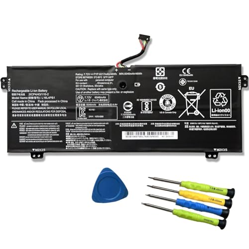 L16L4PB1 L16M4PB1 L16C4PB1 Laptop Battery Replacement for Lenovo ideapad Yoga 720-13IKB 730-13IKB Yoga 730-13IWL Series Notebook 5B10M52738 5B10M52739 5B10M52740 7.72V 48Wh 6217mAh 4-Cells - size: 9.65×3.35×0.26 in L16L6PB1