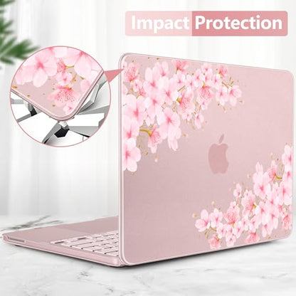 for MacBook Neo 13 inch Case 2026 (Model A3404), Artistic Cherry Pattern Ultra Slim Frosted Matte Hard Shell, Anti-Scratch & Fingerprint Resistant Cover - Cherry Blossom - color: Cherry Blossom