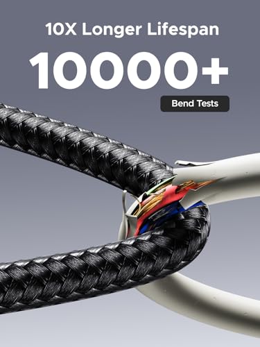 UGREEN USB C 240W Cable with Digital Display, PD 100W Fast Charging, 6.6FT | Compatible with MacBook Pro/Air, iPad Pro, XPS, Gaming Laptops, iPhone 17/16/15, Galaxy S26/S25, Pixel & More. Nylon Braided. - size: 6.6FT