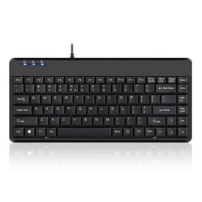 Perixx PERIBOARD-409H Wired USB Mini Keyboard with 2 USB Hubs, Black, US English Layout - style: USB with Hubs