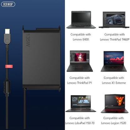 NEW 135W Laptop Charger Compatible with Lenovo IdeaPad Yoga Slim Creator 5 7 ThinkPad X1 Extreme Ideapad Gaming 3 Ideapad Yoga Legion 5 ThinkBook 15P Ideacentre AIO Thinkstation Power Supply Adapter - color: Dark