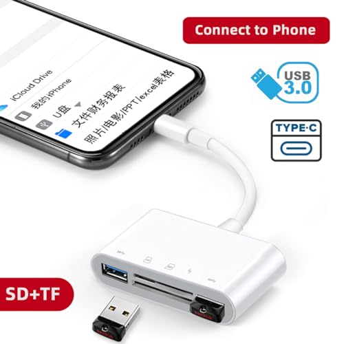 chenyang 5 in 1 USB C to 2 USB 3.0 TF Micro SD SDXC SDHC Card Reader Adapter 5Gbps Compatible with PD 27W for Laptop Tablet Phone - style: SD/TF 5-in-1