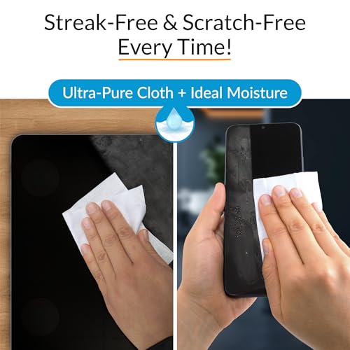 iCloth Large Screen Cleaning Wipes for Electronics, Lint-Free and Streak-Free, Fast-Drying, Removes Dust, Fingerprints, and Smudges (100 Wipes) - size: 1 Count (Pack of 100)