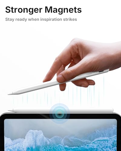 Metapen Pencil A8 V4 for iPad 2018-2026, Upgrade Magnetic Attraction, 2X Fast Charge, Low Latency Stylus Pen for iPad 11-6th Gen, Pro 12.9/11/13-inch M4/M5, Air 3/4/5/M2/M3, Mini 5/6/7th A17 Pro - color: Ivory