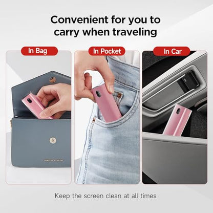 YTT Screen Cleaner, All-in-One Spray & Wipe Cleaner, with Transparent Protective Shell for All Phones, Laptop and Tablet Screens (Pink) - color: Pink