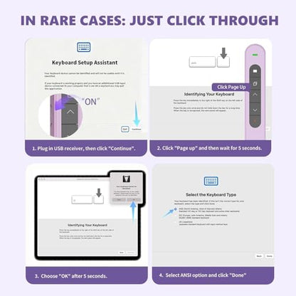 Presentation Clicker for Powerpoint Presentations, Purple, A | Long-Range Wireless Presenter Remote, Magnetic USB Receiver, PowerPoint Clicker Compatible with Windows/Android/macOS/Linux - color: Purple