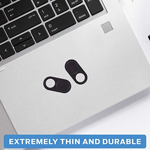 DH Webcam Cover Slide (Black 3-Pack) Ultra-Thin Metal Web Camera Cover Fits Computer, Laptops, Smartphones, MacBook 2018, iPhone, PC, Tablet, iPad, Mac | Enhanced Privacy & Security Protection