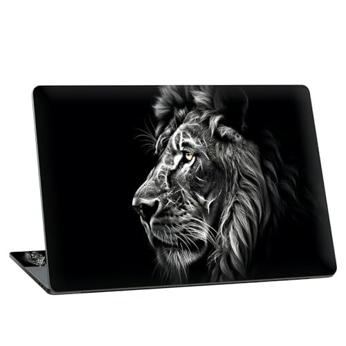 Universal Laptop Skin Sticker with 2 Wrist Pad Skins, Waterproof Scratch Resistant Vinyl Laptop Cover Decal, Cut to Fit for 11–15.6 Inch MacBook HP Dell Lenovo, Black Lion - color: Black Lion