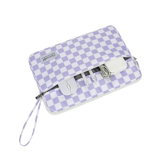 canvaslife 13.3-inch Notebook Computer, Shockproof, Waterproof and Protective Travel Notebook Computer case, Suitable for 13-13.3-inch Notebook Computer Cases (Purple Checker) - color: Purple Checker, size: 13 inch/13.3 inch