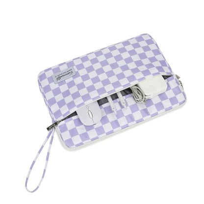 canvaslife 13.3-inch Notebook Computer, Shockproof, Waterproof and Protective Travel Notebook Computer case, Suitable for 13-13.3-inch Notebook Computer Cases (Purple Checker) - color: Purple Checker, size: 13 inch/13.3 inch