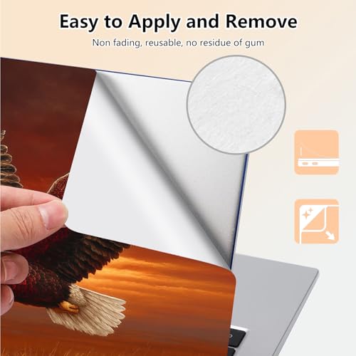 Laptop Skin Sticker Decal 15.6 Inch,12 13 13.3 14 15 15.6 in Laptop Netbook Skins for Notebook,Art Decal Removable Waterproof Scratch Resistant,Universal Vinyl Cover,Cute Eagle Dusk - color: Cute Eagle Dusk