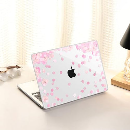 AKIT for MacBook Air 13 inch Case M5 M4 M3 M2 2026-2022, Cherry Blossom | A3449 A3240 A3113 A2681, Vivid Pattern Hard Shell Laptop Case+Screen Protector+Keyboard Cover for MacBook Air 13.6 inch - color: Cherry Blossom
