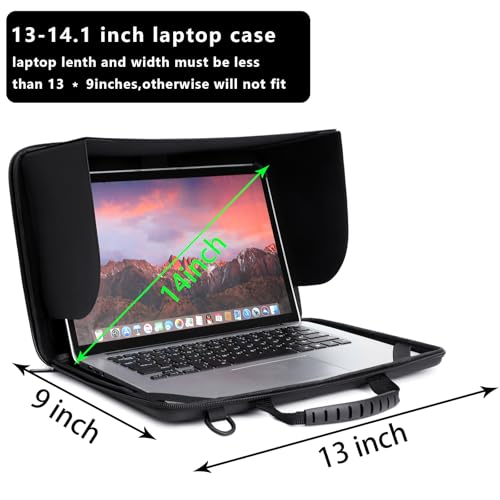 Laptop Sun Shade Bag for 13-14 Inch,Chromebook Protective Sleeve Case Blocks Sunlight with Portable Shield Cover for Working Outside,Protects Privacy, Anti-Glare, Computer Hard Shell (Patent Pending) - size: 13-14inch