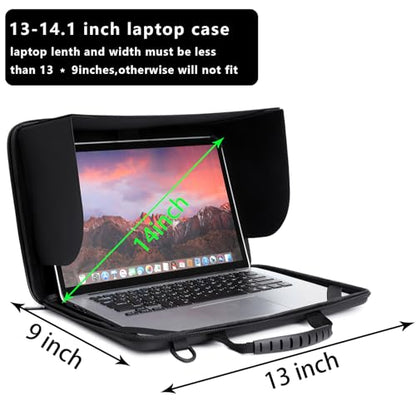 Laptop Sun Shade Bag for 13-14 Inch,Chromebook Protective Sleeve Case Blocks Sunlight with Portable Shield Cover for Working Outside,Protects Privacy, Anti-Glare, Computer Hard Shell (Patent Pending) - size: 13-14inch
